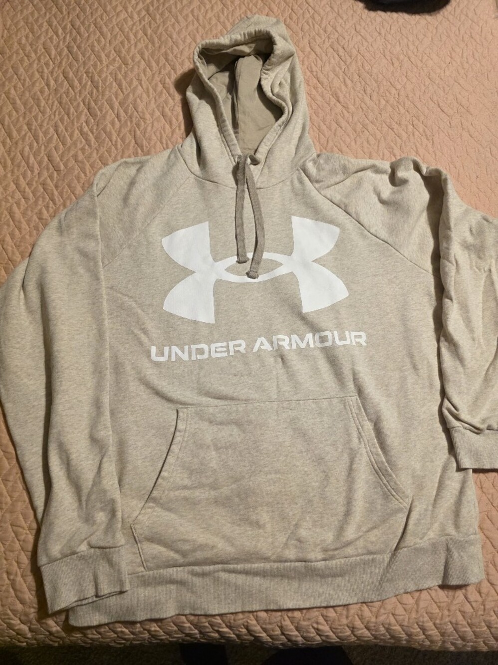 Under Armour Men’s Tan Hoodie with White Logo
